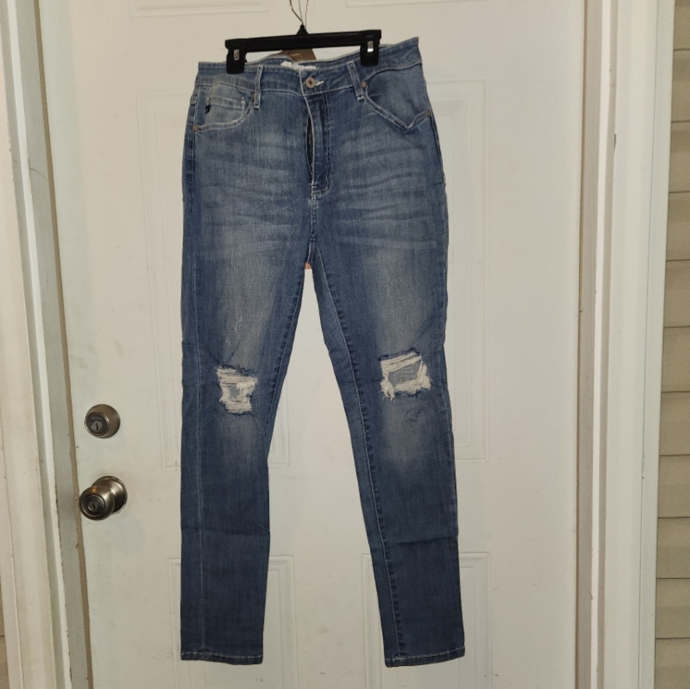 Kancan Stylish Blue Distressed Women Jeans